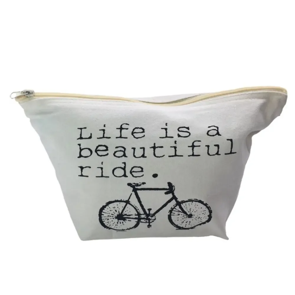 Canvas Travel Cosmetic Bag Life Is Beautiful Ride NEW